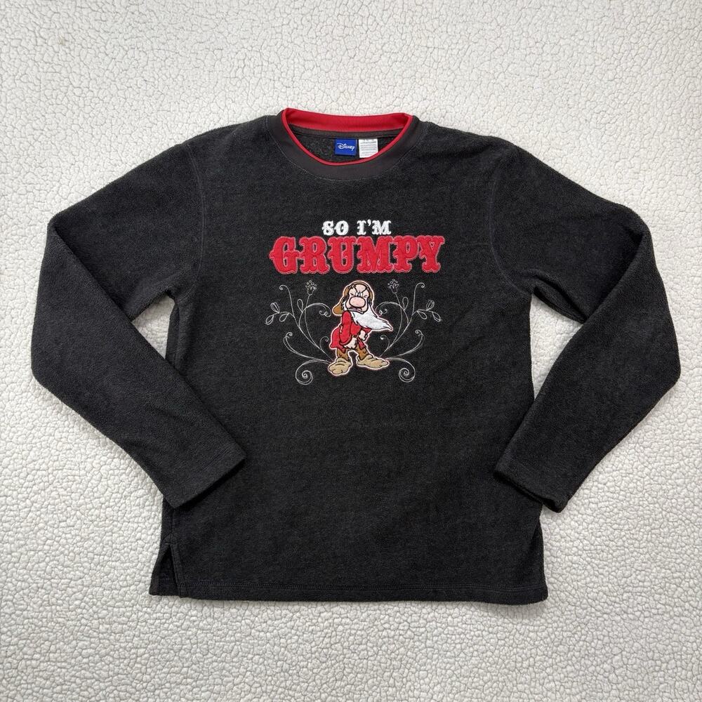 Vintage‎ Grumpy Sweatshirt Adult Medium Grey Fleece Disney World Snow White 90s